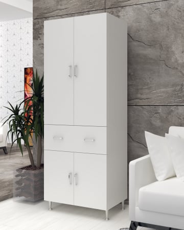 Dulapuri - Dulap 4Usi -1S , 70x35x180 cm Alb