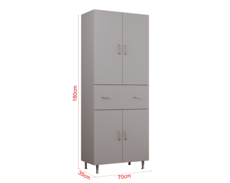 Dulap 4Usi -1S , 70x35x180 cm Alb [7]