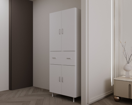 Dulap 4Usi -1S , 70x35x180 cm Alb [3]