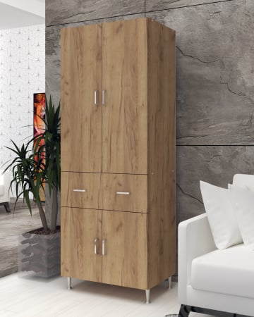 Dulapuri - Dulap 70X35X180 cm, 4Usi -1S Stejar K003
