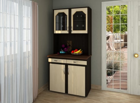 Dulapuri - Dulap 90 Pal, 90x60x197 cm Wenge+Mesteacan