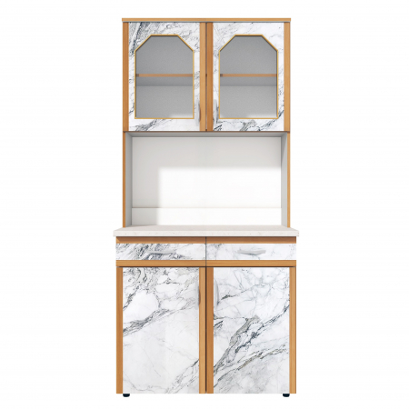 Dulap 90 Pal, Alb+Pietra Bianco 91x33/60x197 cm [3]