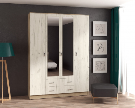 Dulapuri - Dulap Garmonia 4U, 160x50x220 cm, Stejar k001+k002