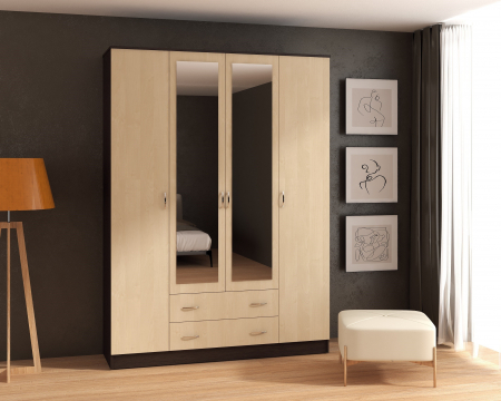 MOBILIER LIVING - Dulap Garmonia 4U Wenge+Mesteacan 160x52x200 cm