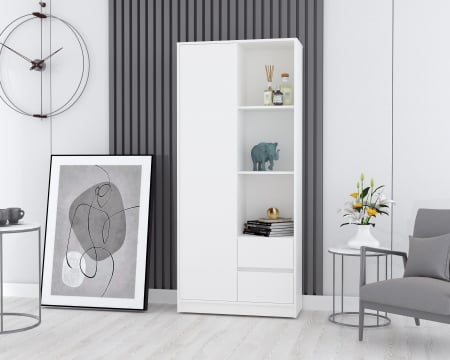 MOBILIER DORMITOR - Dulap MP1 - 1U+2S, 80x33x180 cm, Alb