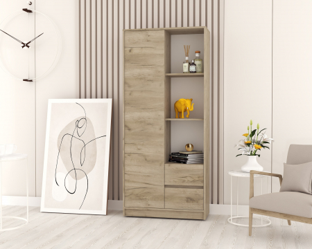 MOBILIER DORMITOR - Dulap MP1 - 1U+2S, 80x33x180 cm, Stejar K002