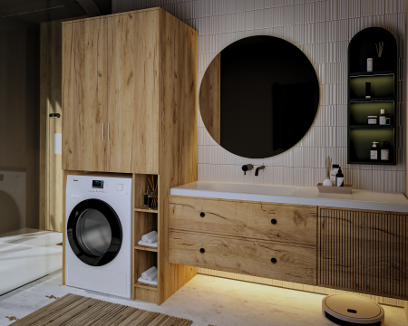 Dulap MS 2U Polite, 85x60X199 cm, Stejar K003 [4]