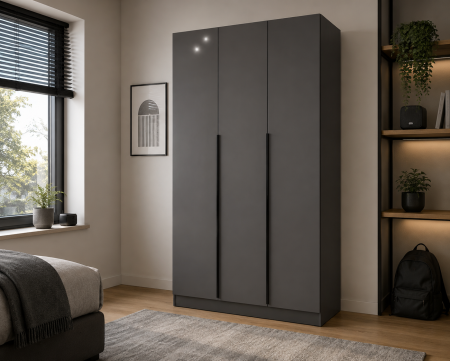 Dulapuri - Dulap Prestige 3 Usi  Acril Antracit
