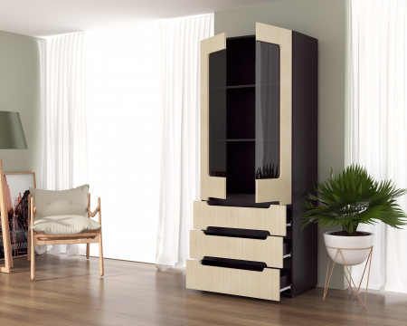 Dulap Stil-21, 80x46x195 cm Wenge+Mesteacan [1]