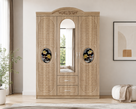 Dulapuri - Dulap ZQE 026 MDF  3Usi/2Sertare 150x200x50 cm