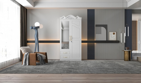 MOBILIER LIVING - Dulap ZQW-032 MDF - 2U/2S, 100x50x200 cm, Alb