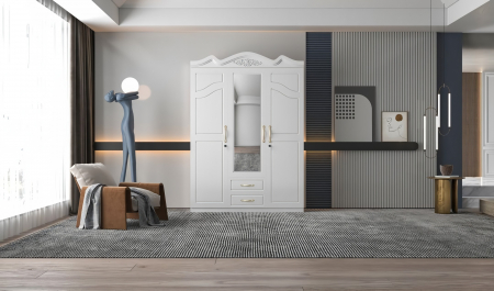 Saltele - Dulap ZQW-033 MDF - 3U/2S, 150x50x200 cm, Alb