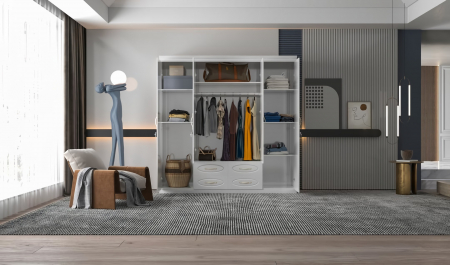 Dulap ZQW-038 MDF - 4U/4S, 200x50x200 cm, Alb [1]