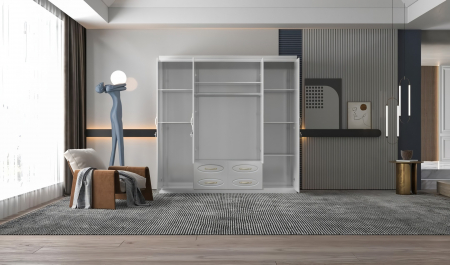 Dulap ZQW-038 MDF - 4U/4S, 200x50x200 cm, Alb [2]