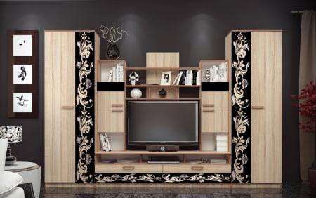 Living Set - Living Baghira RO,330x52x212 cm, Sonoma+Castan