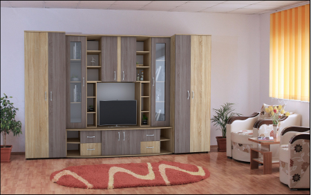 MOBILIER LIVING - Living Cristina 340X53X200 Sonoma + Truffe