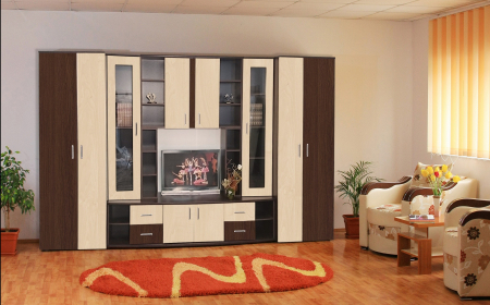 Living Set - Living Cristina 340X53X200 Wenge + Mesteacan