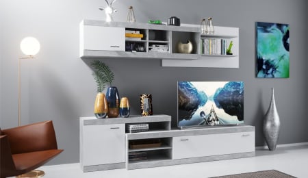 Living Set - Living Domino Ciment+Alb