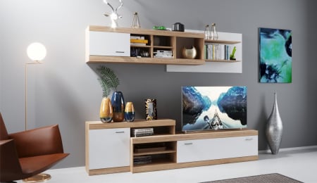 Living Set - Living Domino Sonoma+Alb