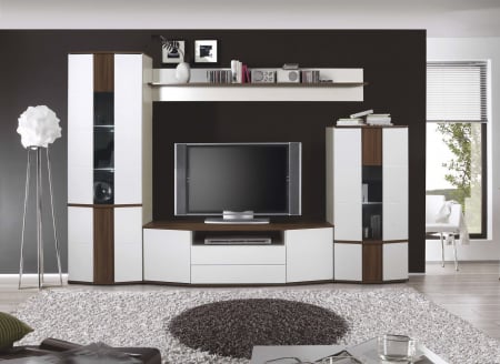 MOBILIER LIVING - Living Dona 2 Alb+Frasin Shimo 297x45x208 cm
