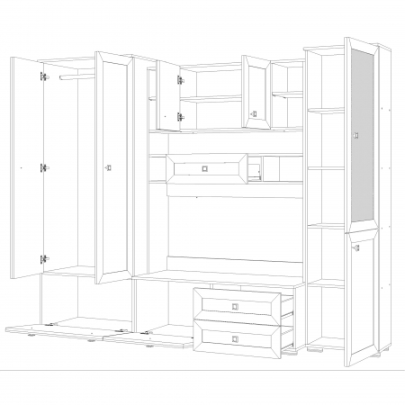 Living Freddy, 250x51x200 cm, Wenge+Havana [1]
