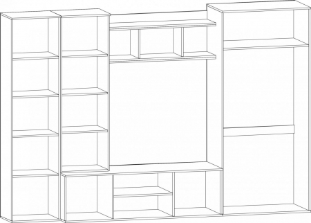 Living Kongo, Wenge + Sonoma, 300x52x203 cm [2]