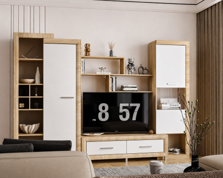 Living Sicilia Sonoma  Alb Lucios  267x43x197 cm
