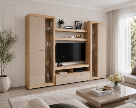 Living Set - Living Sonata Sonoma Cappuccino 280x43x197 cm