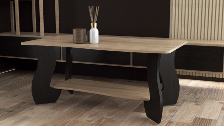 MOBILIER LIVING - Masa Cafea Granat Wenge+Sonoma