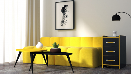 MOBILIER BIROU - Noptiera Birou PC KL 9.3 Wenge+Galben