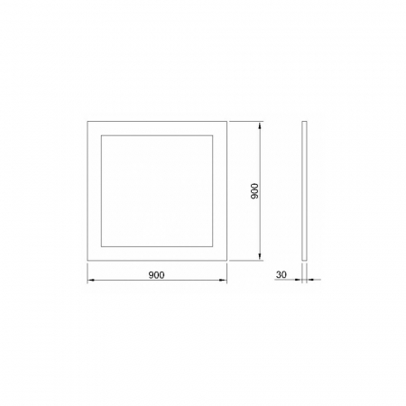Oglinda Temptation 2, 90x90x3cm, Negru/Argint [1]