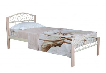 MOBILIER DORMITOR - Pat Metalic Alice Lux Wood 90x200 cm - Bej