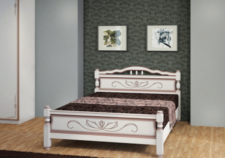 Mobila dormitor - Pat Mijloc Karina 5, 160x200 cm, Stejar Deschis