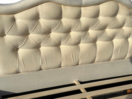 Pat Tapitat Madrid 160x200 cm, Suport Saltea Inclus, Culoare Beige [3]