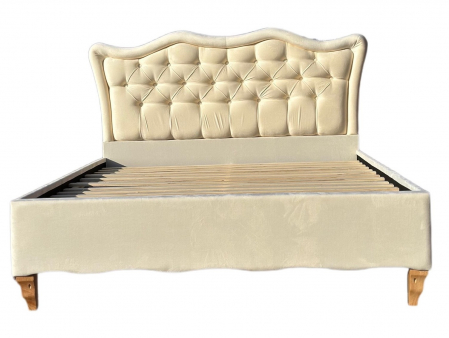 Pat Tapitat Madrid 160x200 cm, Suport Saltea Inclus, Culoare Beige [4]