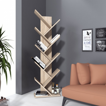 Mobilier birou - Raft pentru Carti, 43x20x143cm, Sonoma
