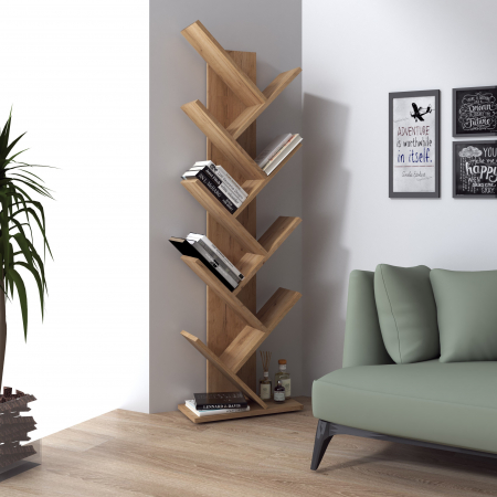 Raft pentru carti, 43x20x143cm, Stejar k003 [0]