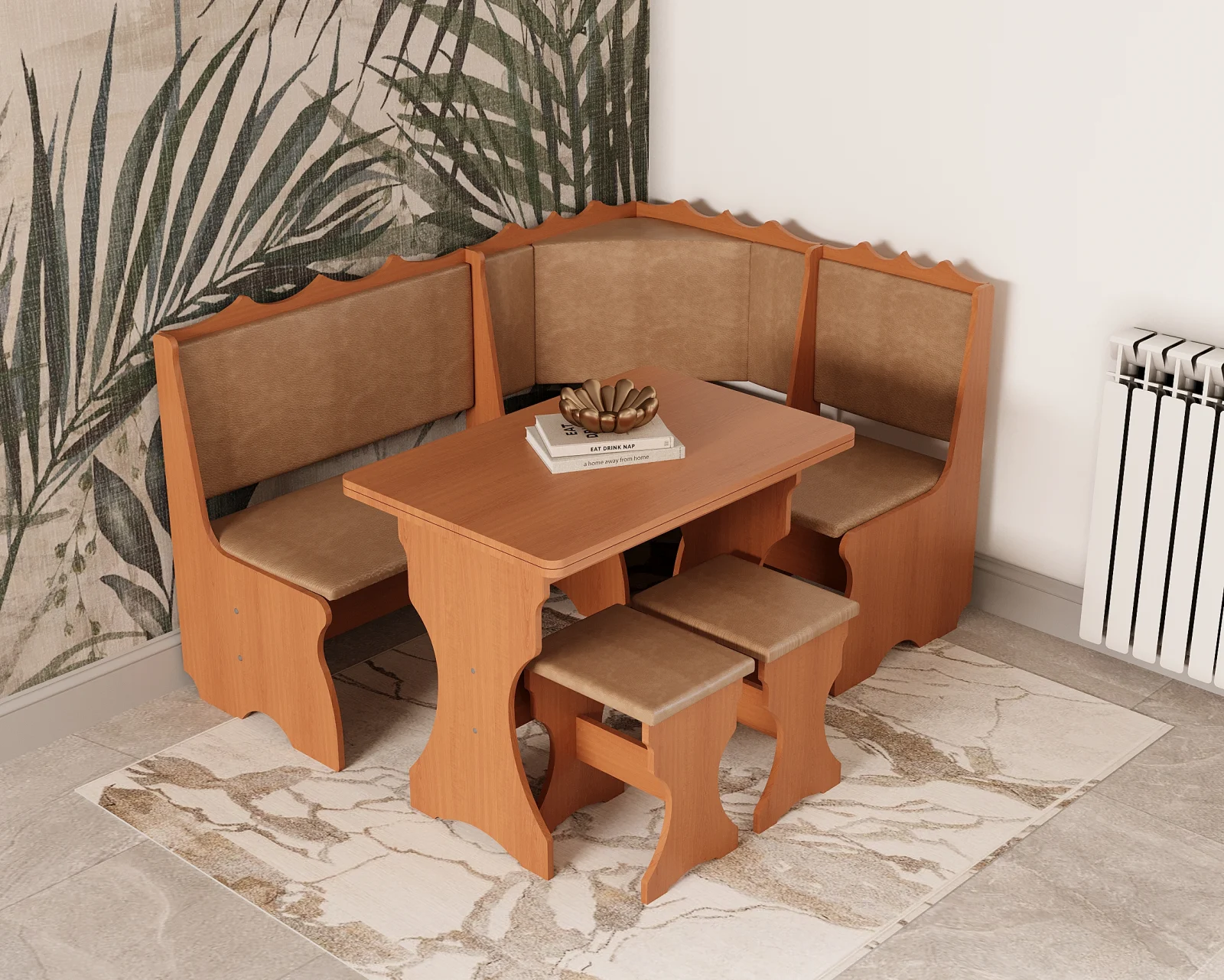 MOBILIER BUCATARIE - Set bucatrie Siria cu masa extensibila  și 2 tabureți Cires