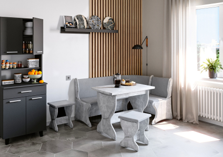 Coltare de Bucatarie - Set coltar bucatarie Argentina Gri Ciment