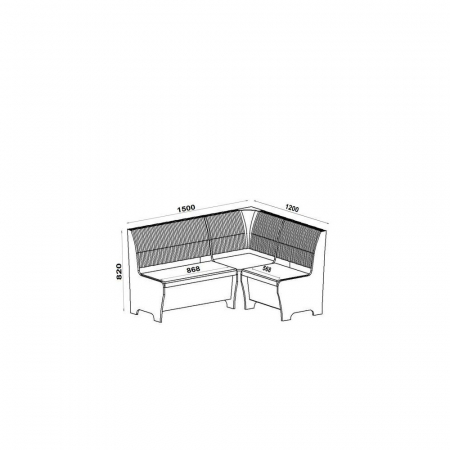 Set coltar bucatarie Tunis ,cu masa si 2 tabureti Sonoma+Fildes [1]