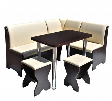 Set Coltar Bucatarie Tunis, Cu Masa Si 2 Tabureti Wenge [0]