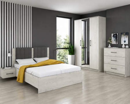 Dormitoare - Set Dormitor Vera Ro 150x56x205 cm  Stejar/ Alb k001