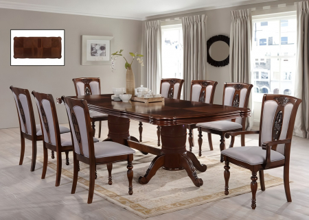 MOBILIER LIVING - Set Masa 3438C + 6 Scaune AC3438 + 2 Scaune AC3438AC Nuc