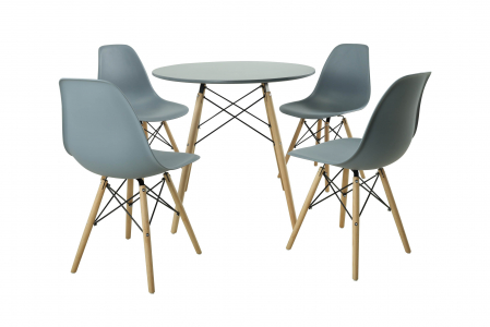 Set Masa DA151Grey, 80x75 cm /4 Scaune, 46x55x83 cm, DA232, Grey [1]
