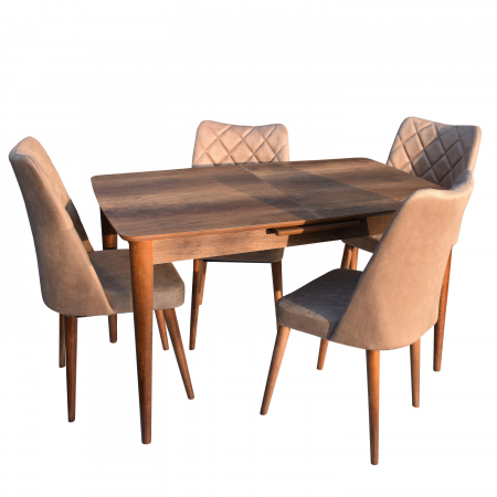 Masa bucatarie - Set Masa Extensibila + 4 Scaune Tapitate (SM824)