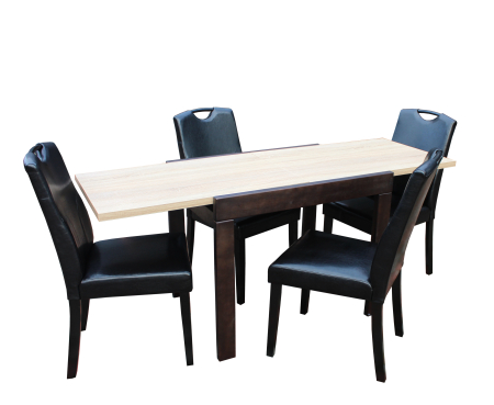 SET MASA KORS + 4 SCAUNE 6002, SONOMA-NEGRU [1]