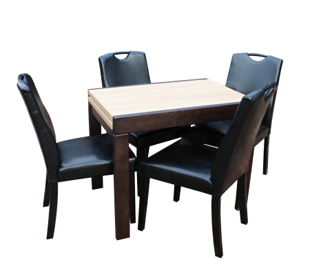 MOBILIER LIVING - SET MASA KORS + 4 SCAUNE 6002, SONOMA-NEGRU
