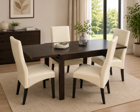 Set masa KORS cu 4 scaune 6012 Wenge Crem