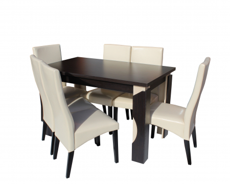 Set Masa Mario Cu 6 Scaune Tapitate RH6012C Crem [1]