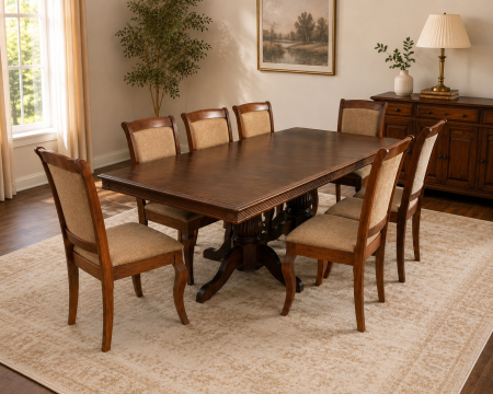 Set masa RH 7132 cu 8 scaune RH5519 Dirty Oak 160x100x77 cm